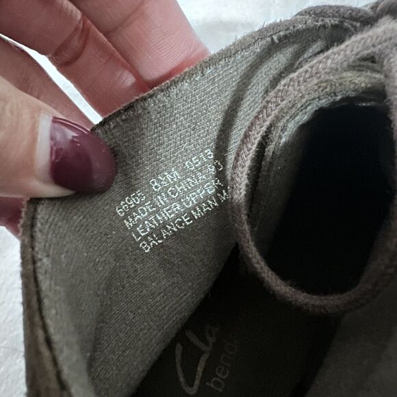 Clarks Bendables Suede Wedge Booties Size 8.5 M Gray Bohemian Lace Front Witchy - Picture 4 of 7